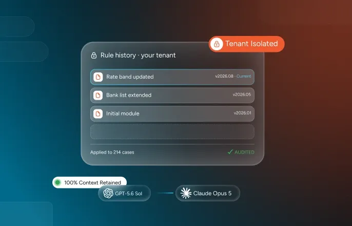 Rule history inside your own tenant, held across two models, for a phone