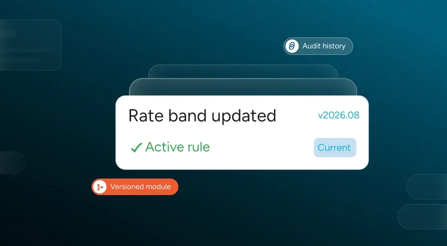 A rate band rule, versioned and current