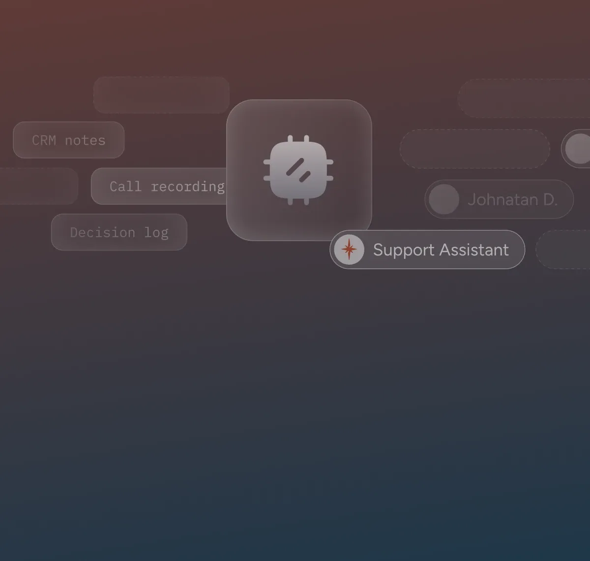 A support assistant gathering notes, recordings and decisions